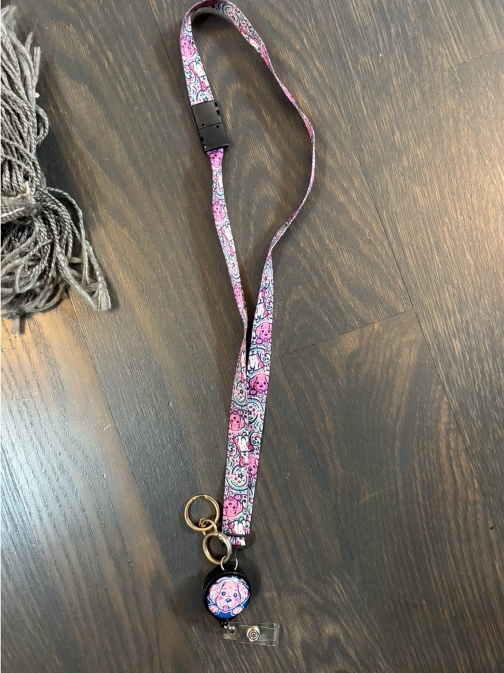 Simply Southern Pink Patterned Kids Lanyard with Badge Reel and Key Ring